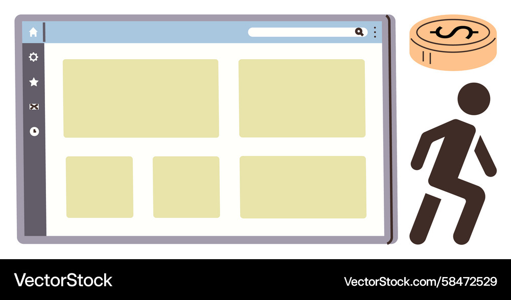 Digital Finance & Growth Workspace Vector Image