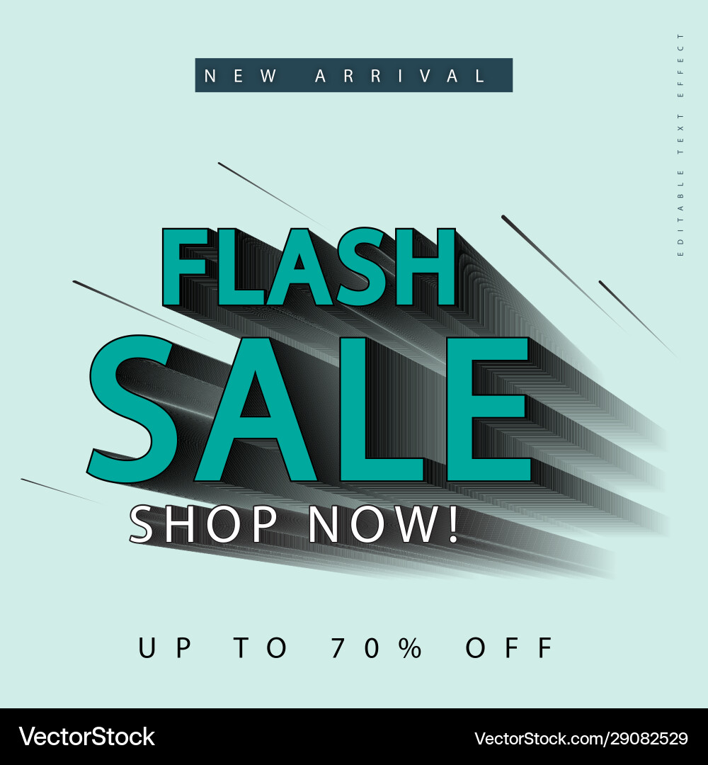 Flash sale text effect editable easy custom Flash sale text effect editable easy custom vector image
