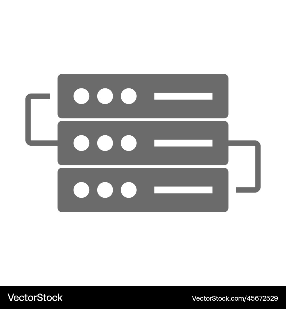 Flat design server icon or computer and software vector image