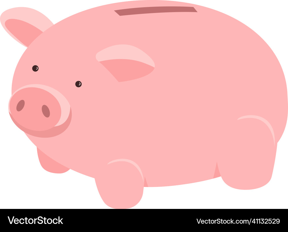 Pig for saving money semi flat color object Pig for saving money semi flat color object vector image