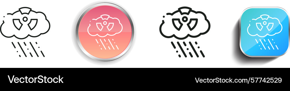 Radioactive icon thin linear regular and button Radioactive icon thin linear regular and button Vector Image