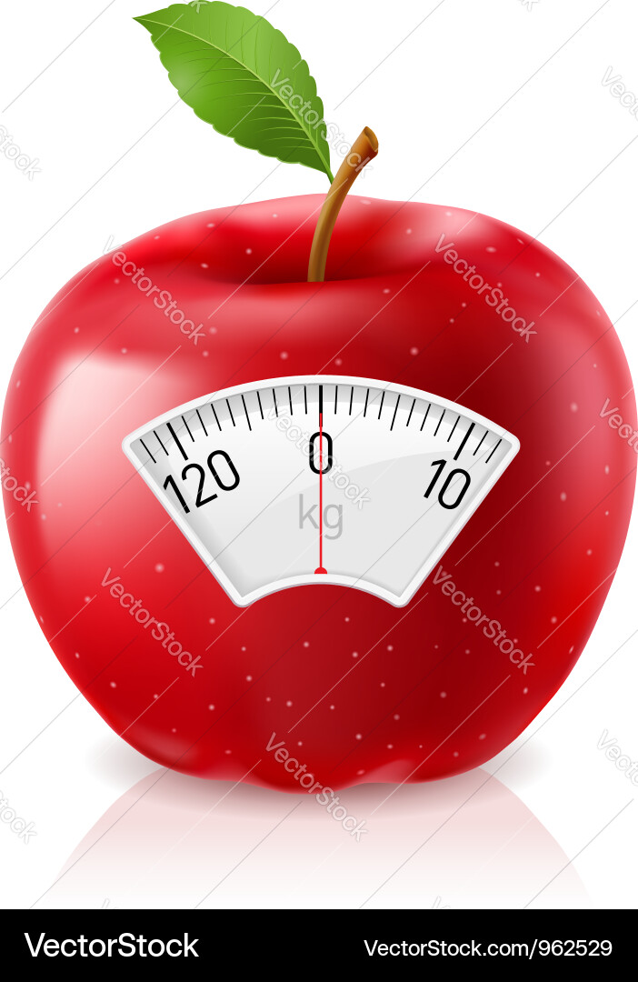 Red Apple with Scale vector image