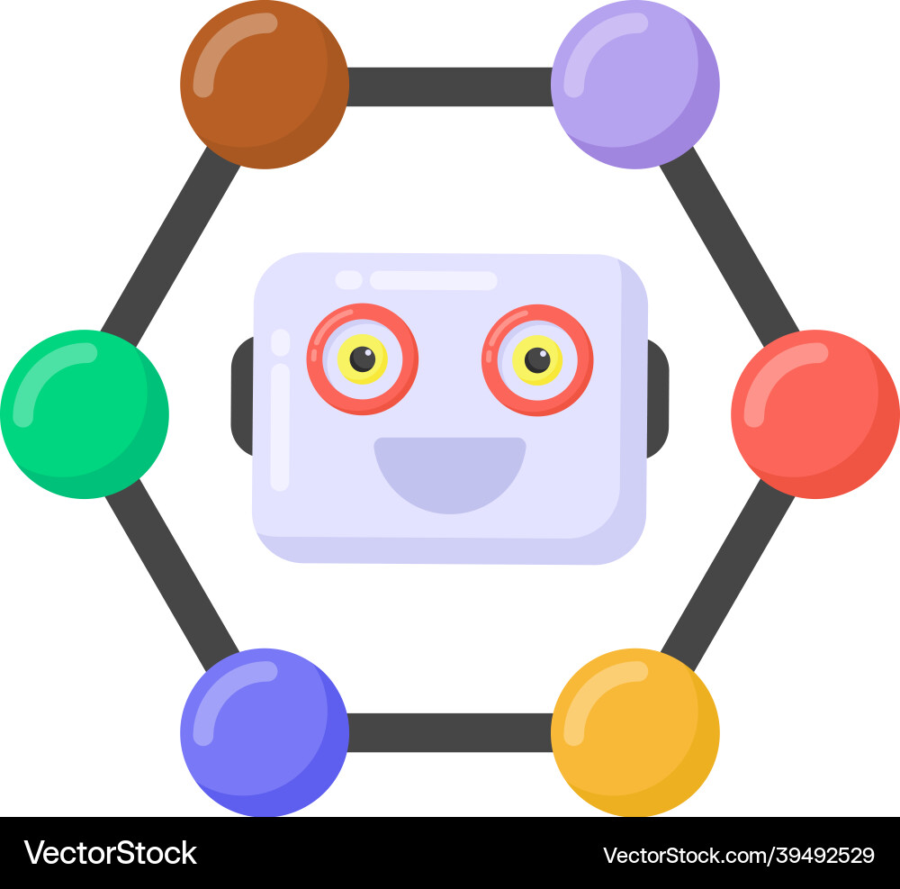 Robot network Vector Image