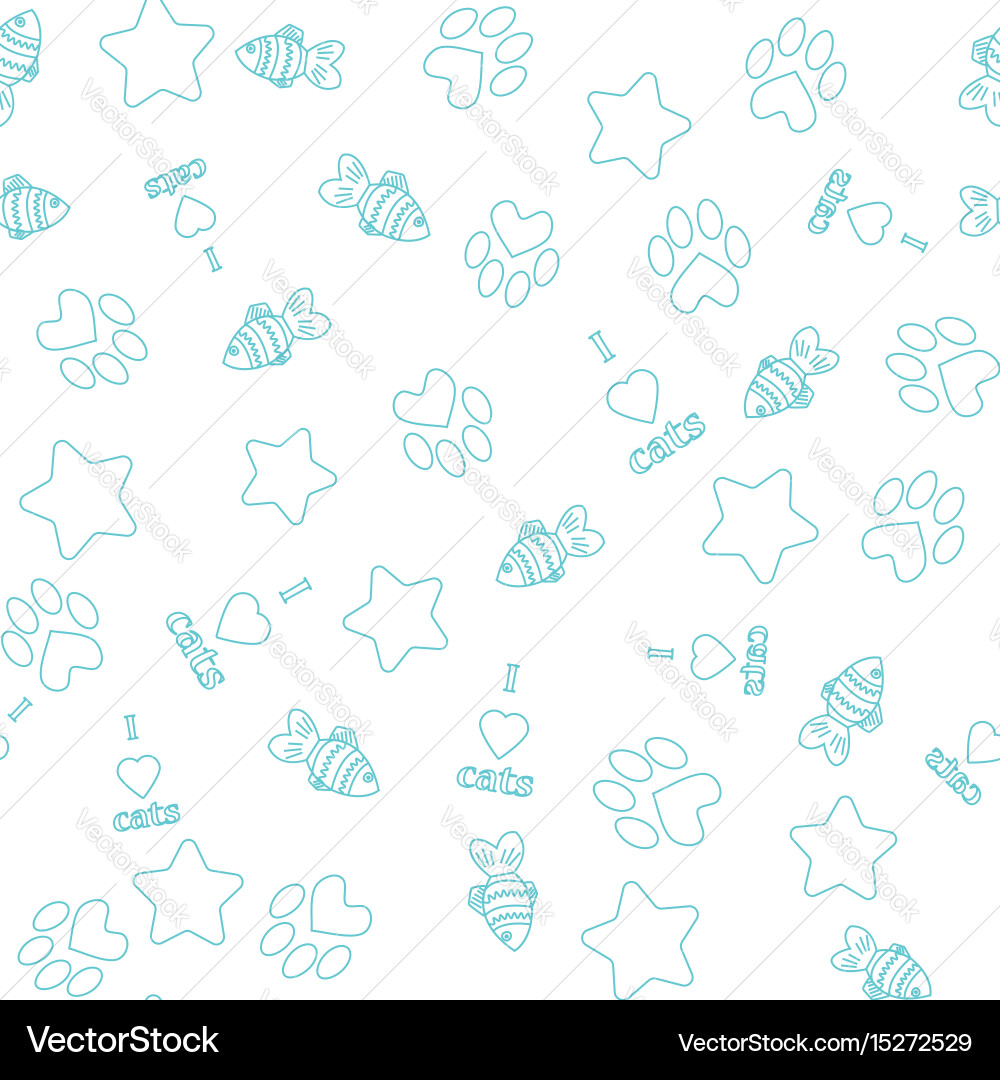 Seamless pattern with pet elements vector image