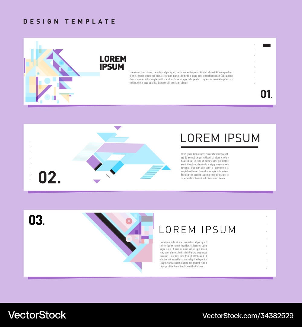Set abstract banner web design template retro Vector Image