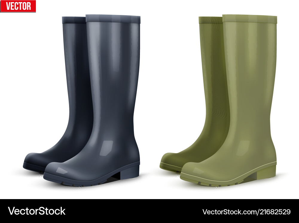 Set of work rain boots Set of work rain boots vector image
