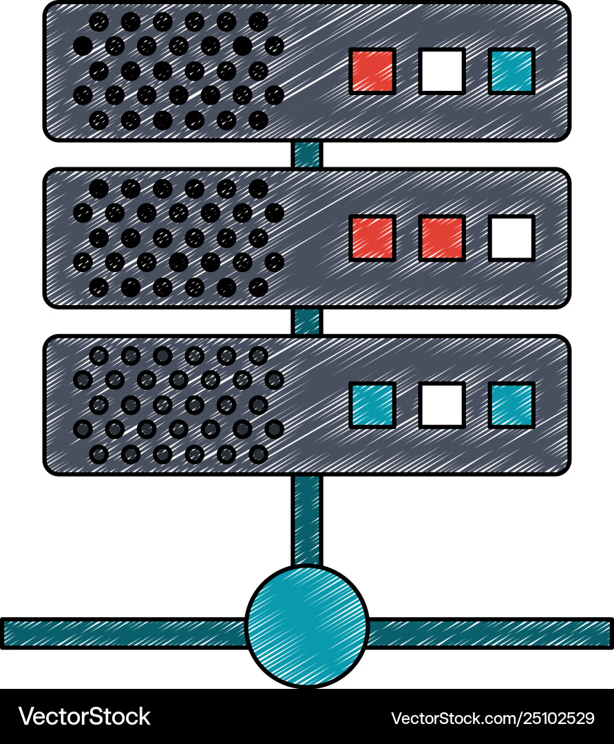 Storages and cloud computing scribble Storages and cloud computing scribble Vector Image