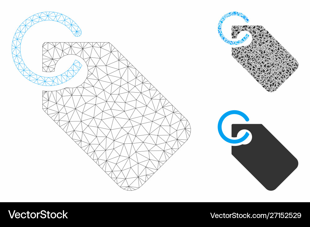 Tag mesh network model and triangle mosaic Tag mesh network model and triangle mosaic Vector Image