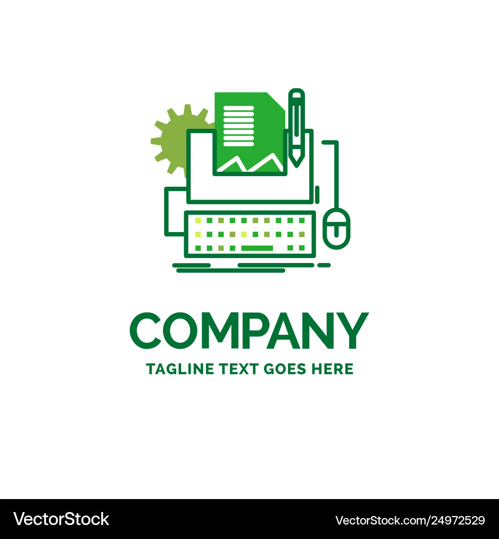Type writer paper computer keyboard flat Type writer paper computer keyboard flat vector image
