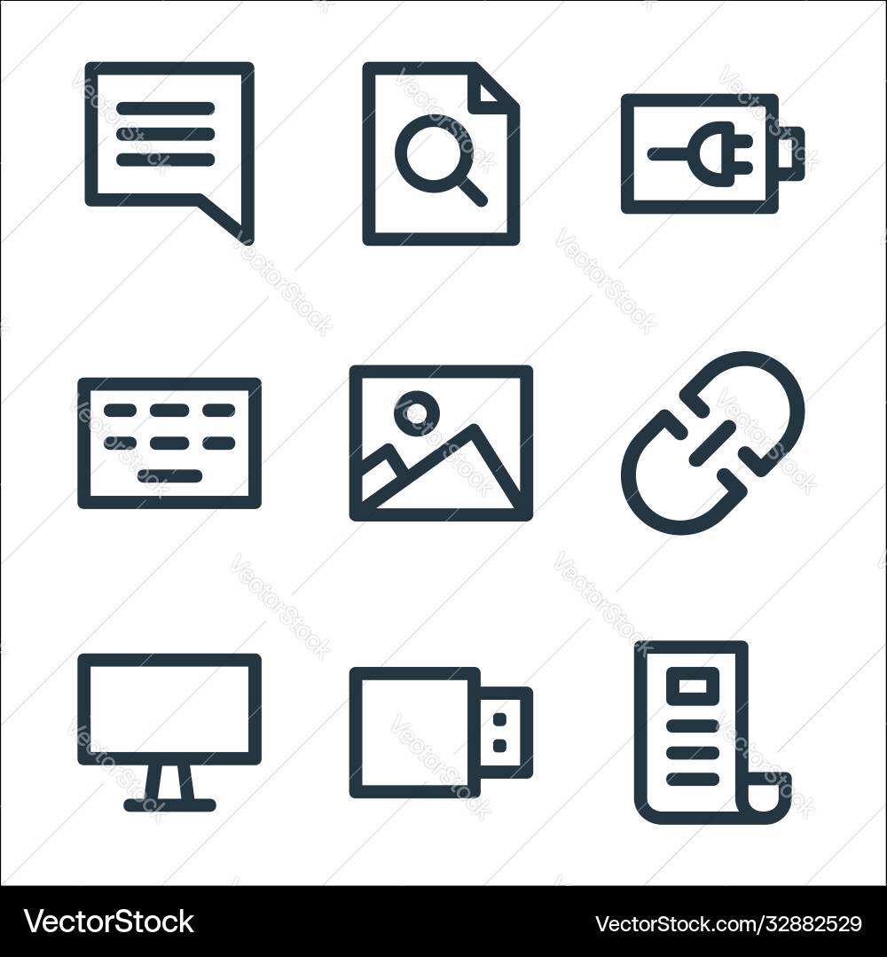 User interface line icons linear set quality User interface line icons linear set quality vector image