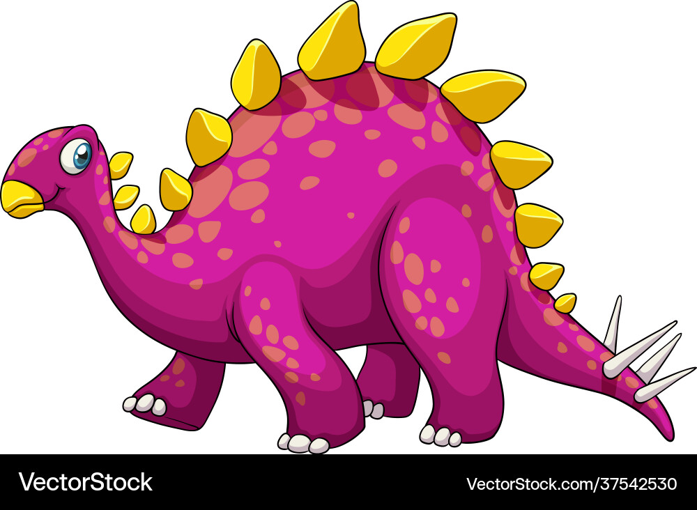 A stegosaurus dinosaur cartoon character A stegosaurus dinosaur cartoon character vector image
