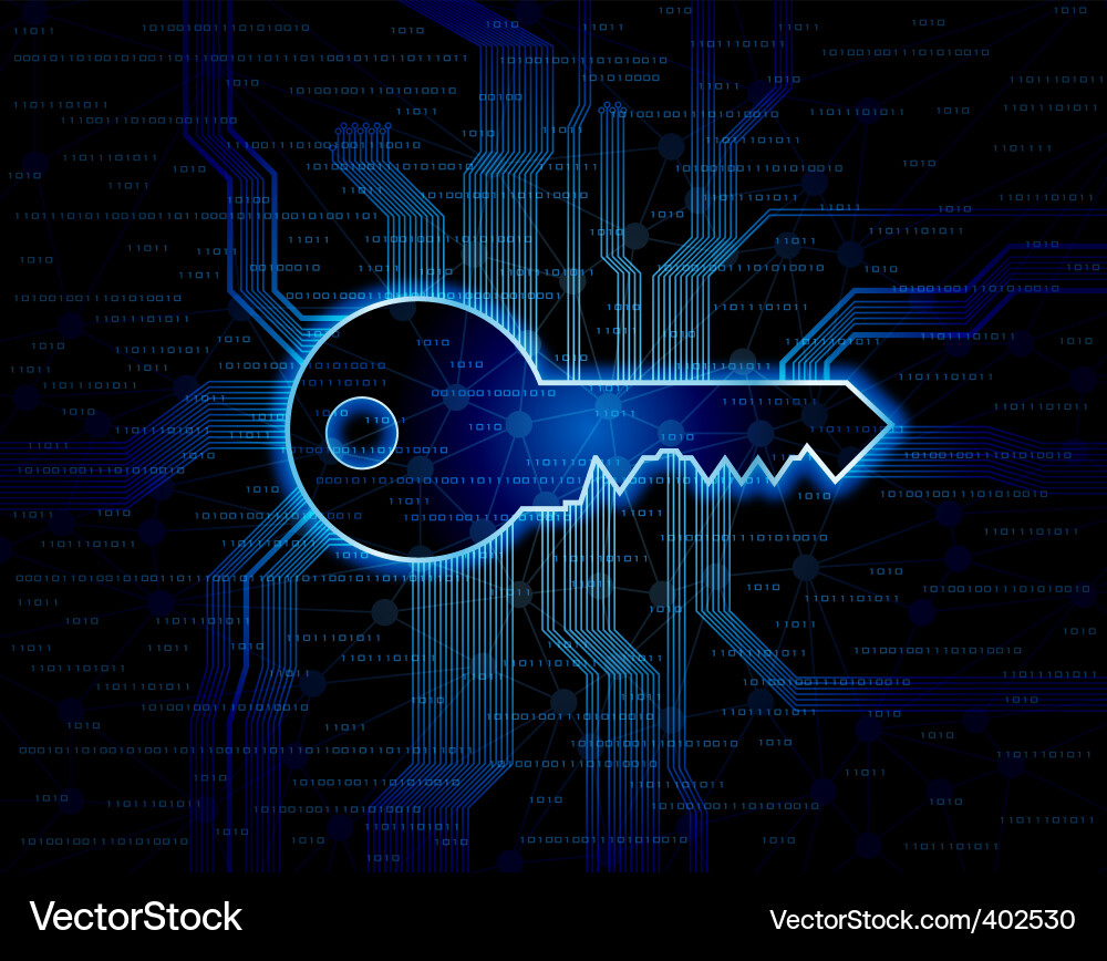 Abstract Circuit Key Background vector image