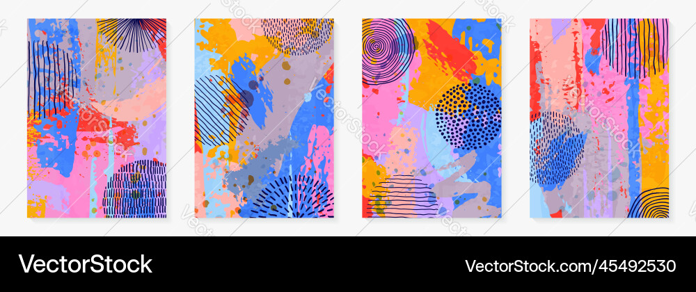 Abstract Watercolor Strokes & Shapes vector image