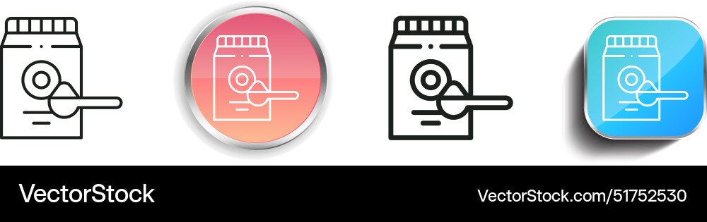 Baking soda icon thin linear regular and button Vector Image