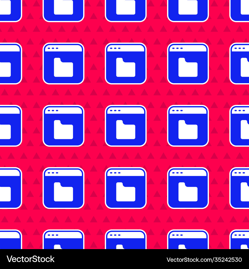 Blue browser files icon isolated seamless pattern Vector Image