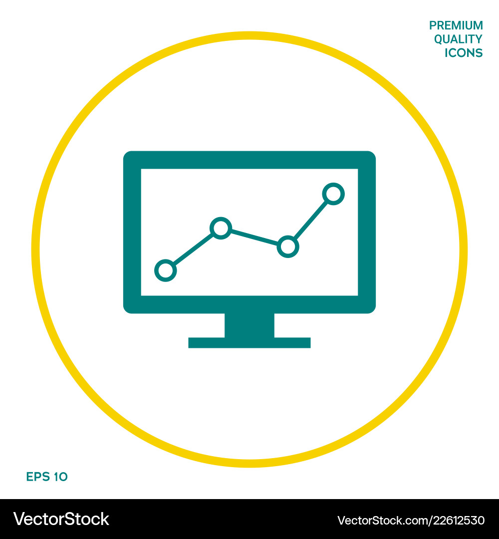 Computer monitors with graph graphic elements Vector Image
