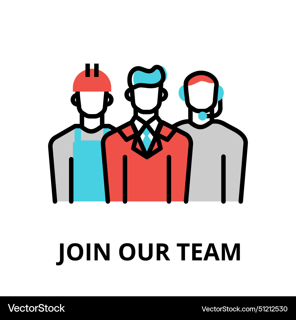 Concept of join our team icon modern flat thin Concept of join our team icon modern flat thin vector image