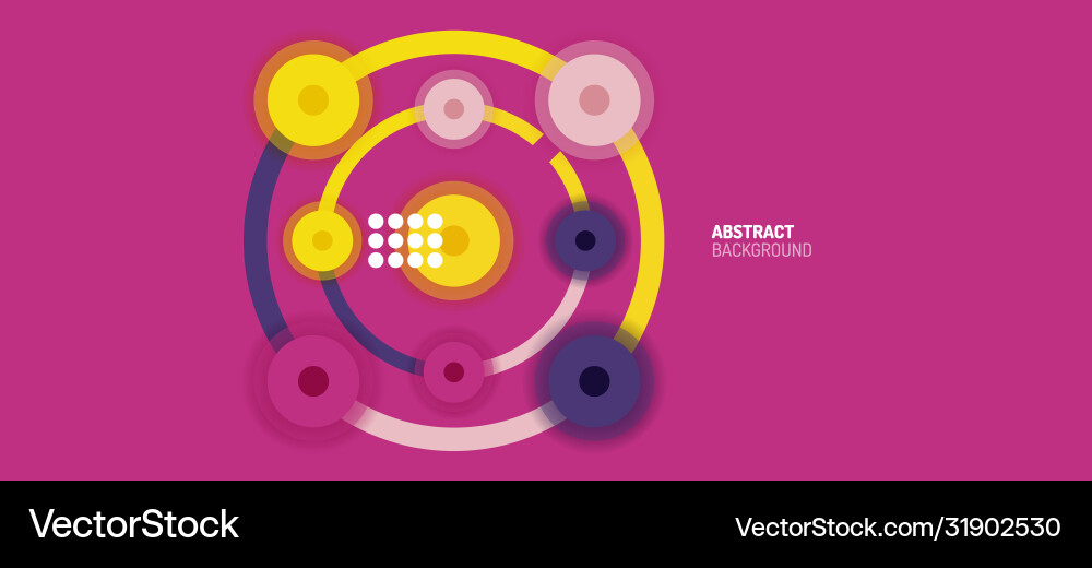 Flat style geometric abstract background round Vector Image