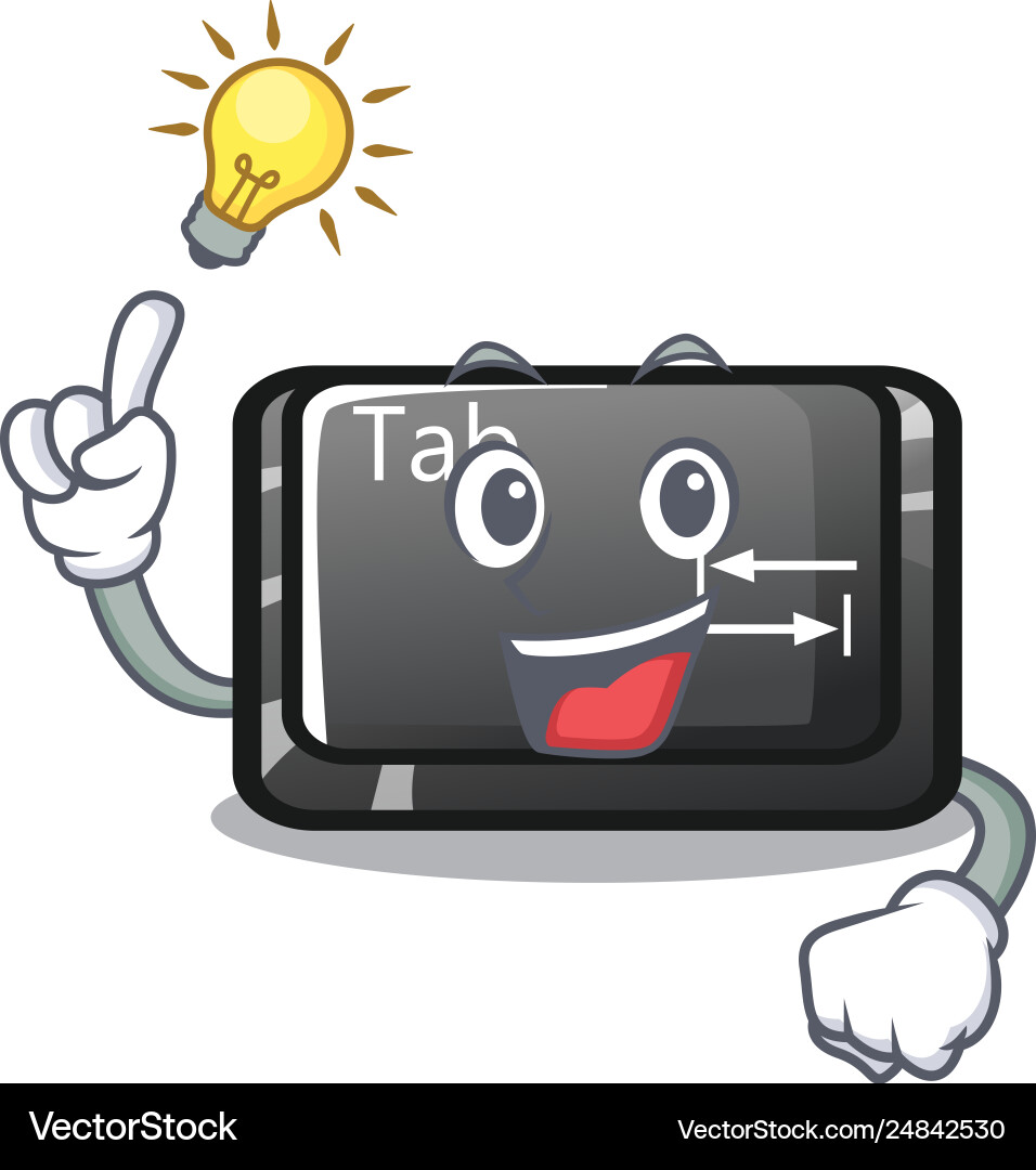 Have an idea button tab isolated with mascot Vector Image