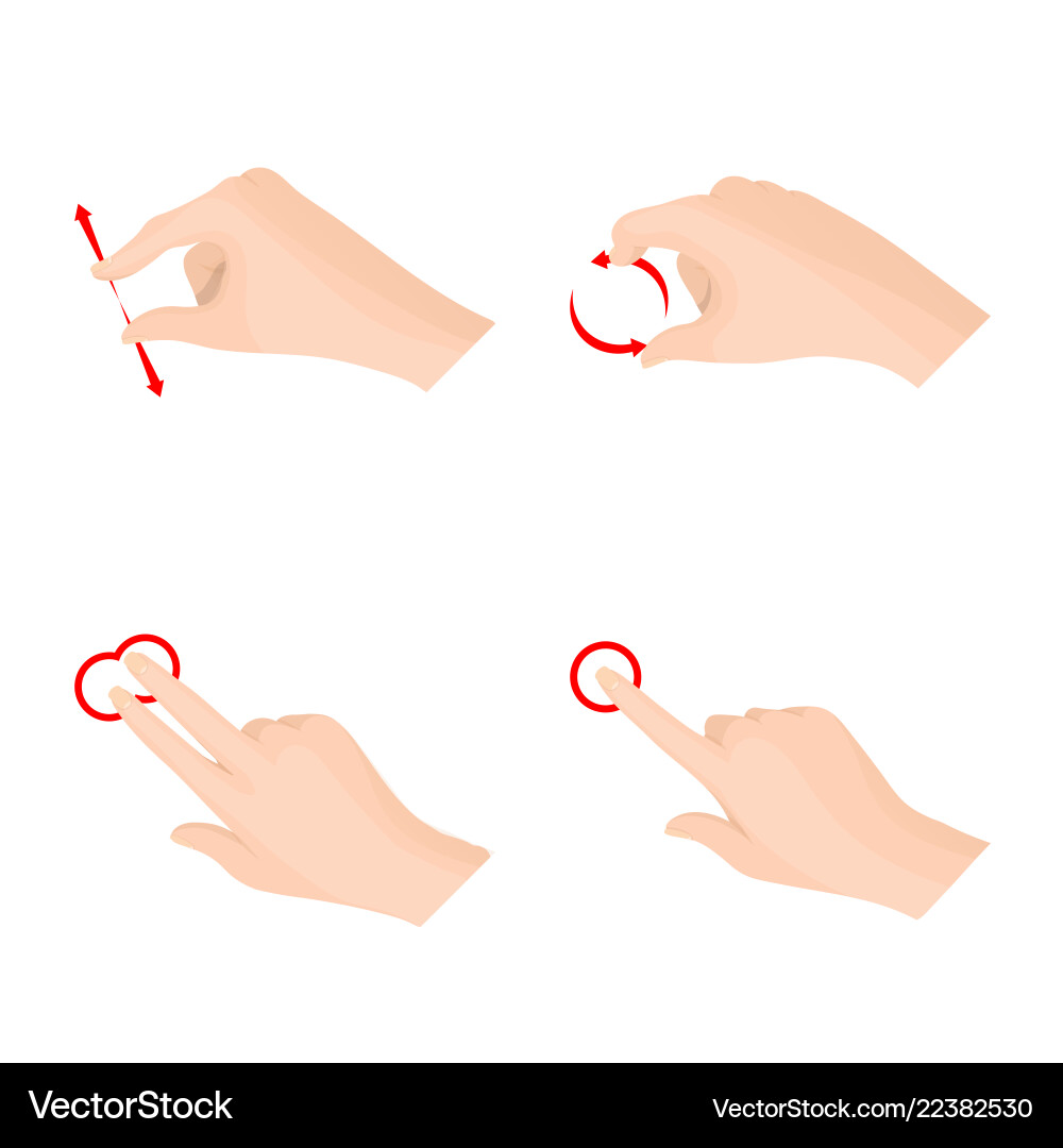 Isolated object of touchscreen and hand sign vector image