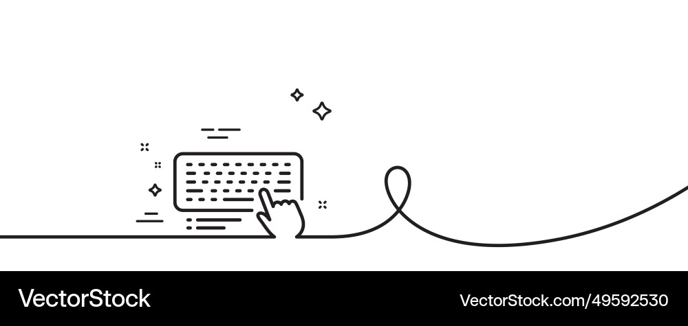 Keyboard line icon computer component device sign Vector Image
