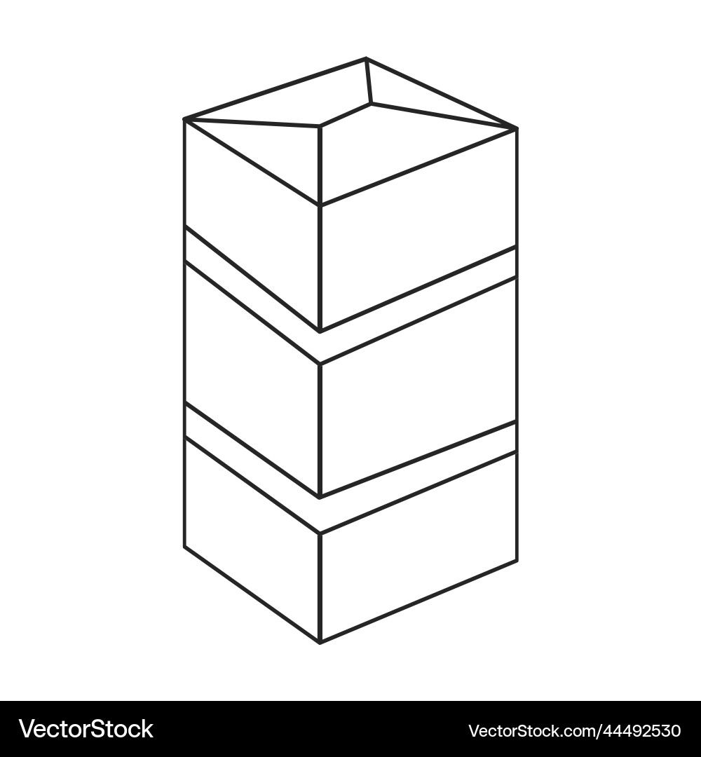 Package iconoutline icon isolated on white Package iconoutline icon isolated on white vector image