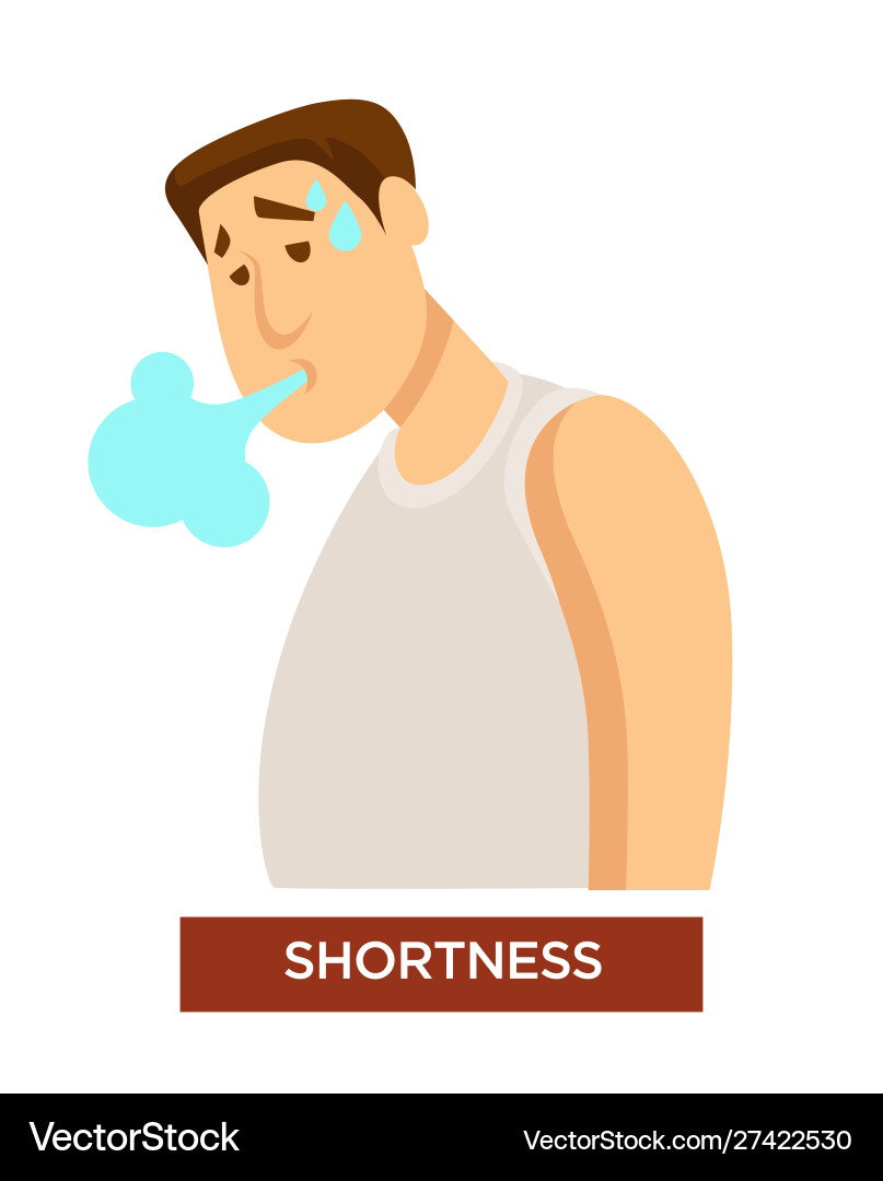 Person Experiencing Breathing Difficulty Vector Image