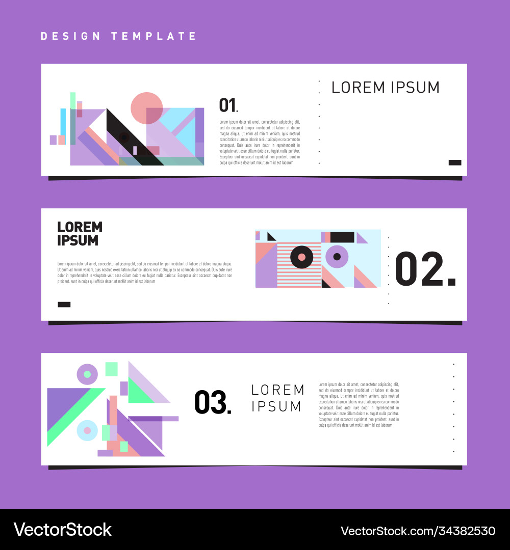 Set abstract banner web design template retro Set abstract banner web design template retro Vector Image
