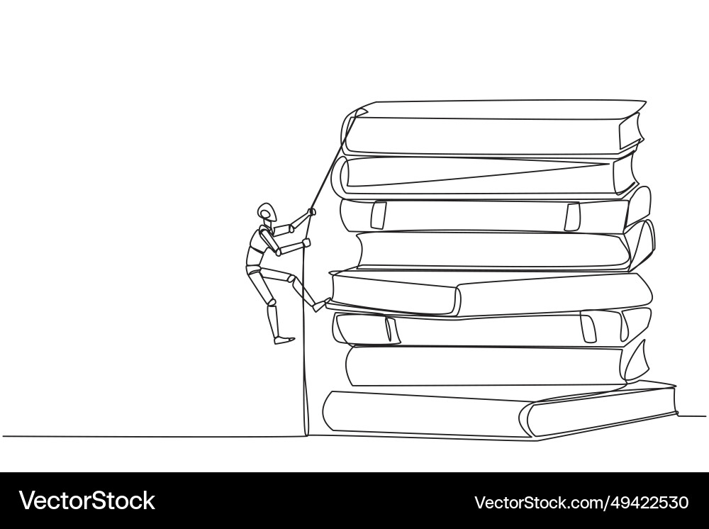 Single continuous line drawing smart robot Single continuous line drawing smart robot Vector Image