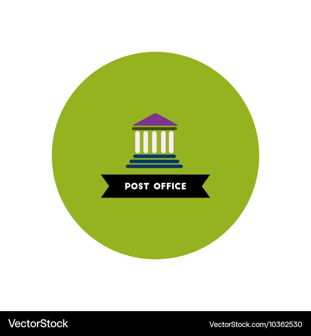 Stylish icon in color circle building post office Vector Image