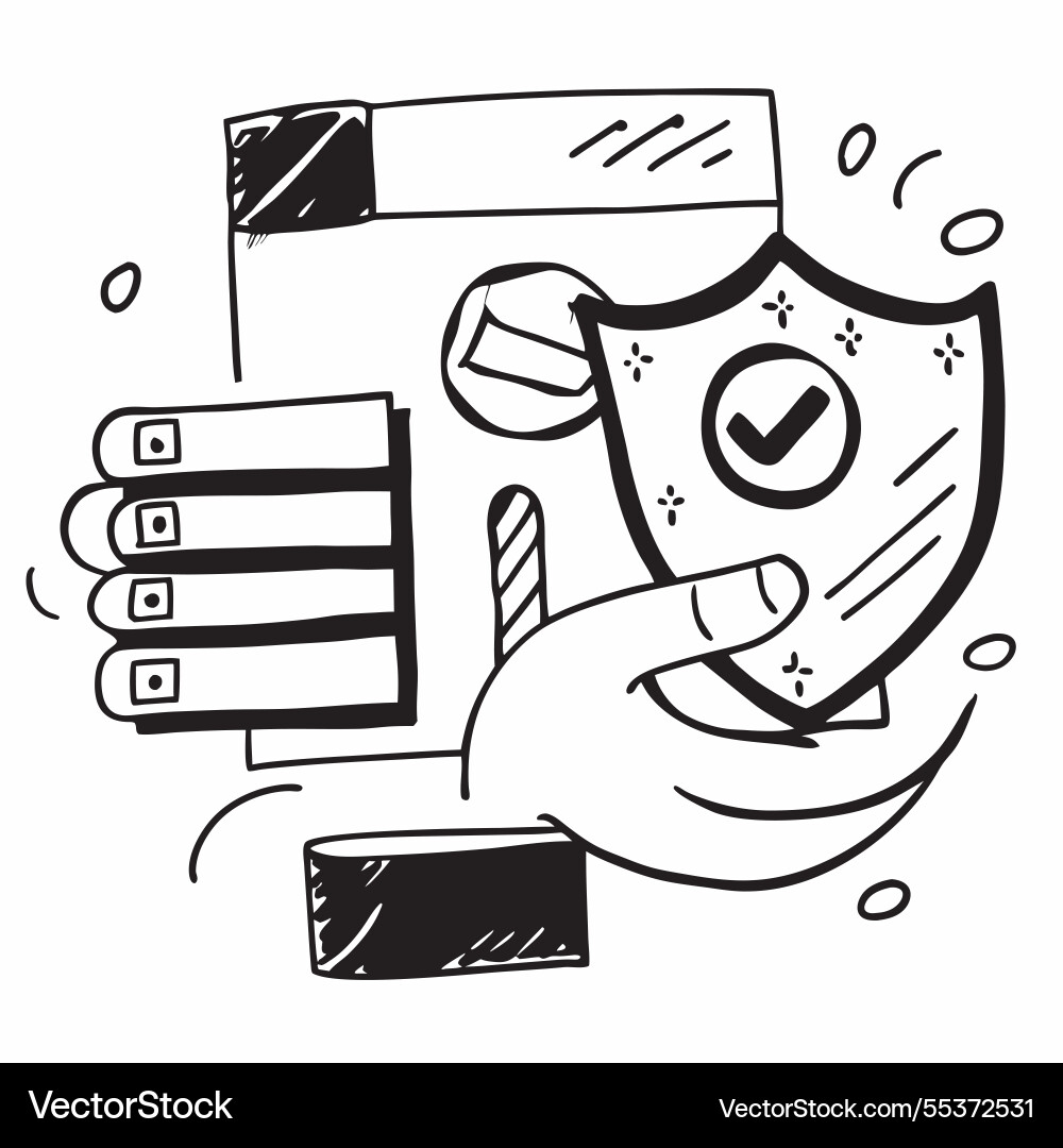 2d as secure transaction icon with a hand 2d as secure transaction icon with a hand vector image