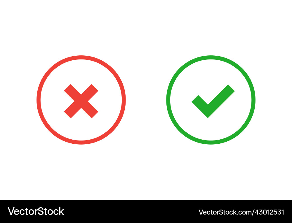Accept and decline button simple flat design vector image