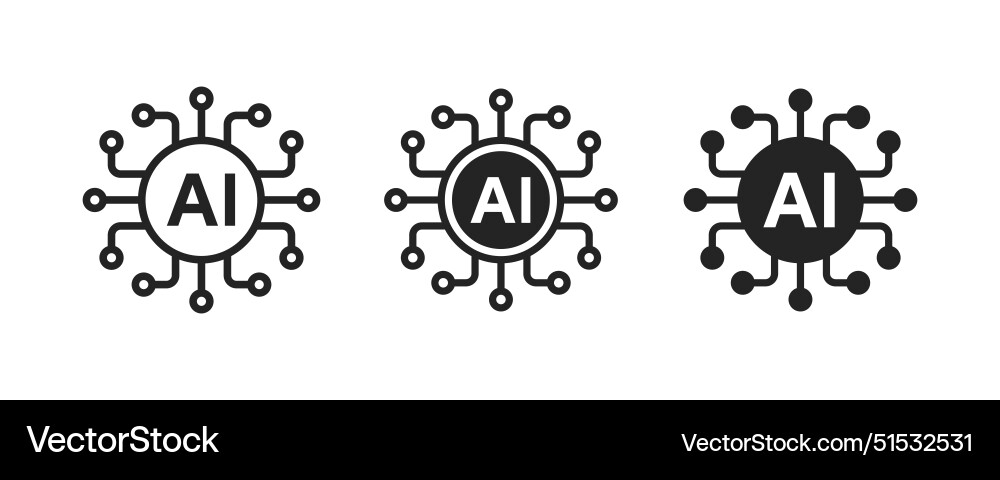 Artificial intelligence ai processor chip Artificial intelligence ai processor chip vector image