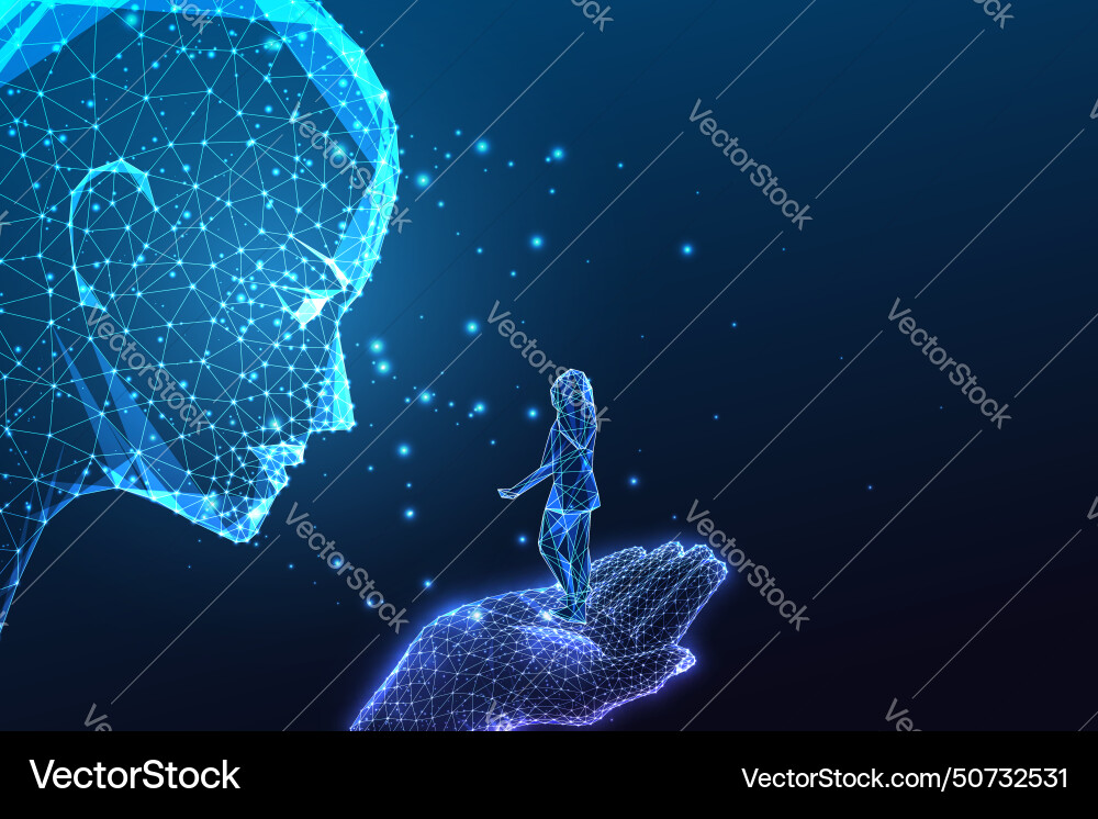 Artificial intelligence future concept giant vector image