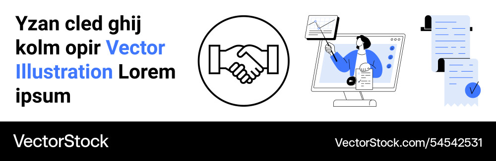 Business handshake analytics and documentation Business handshake analytics and documentation vector image