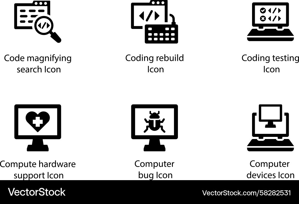 Code Testing & Debugging Werkzeuge Vektorbild