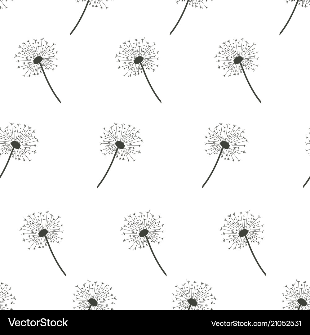 Dandelion Seamless Pattern vector image