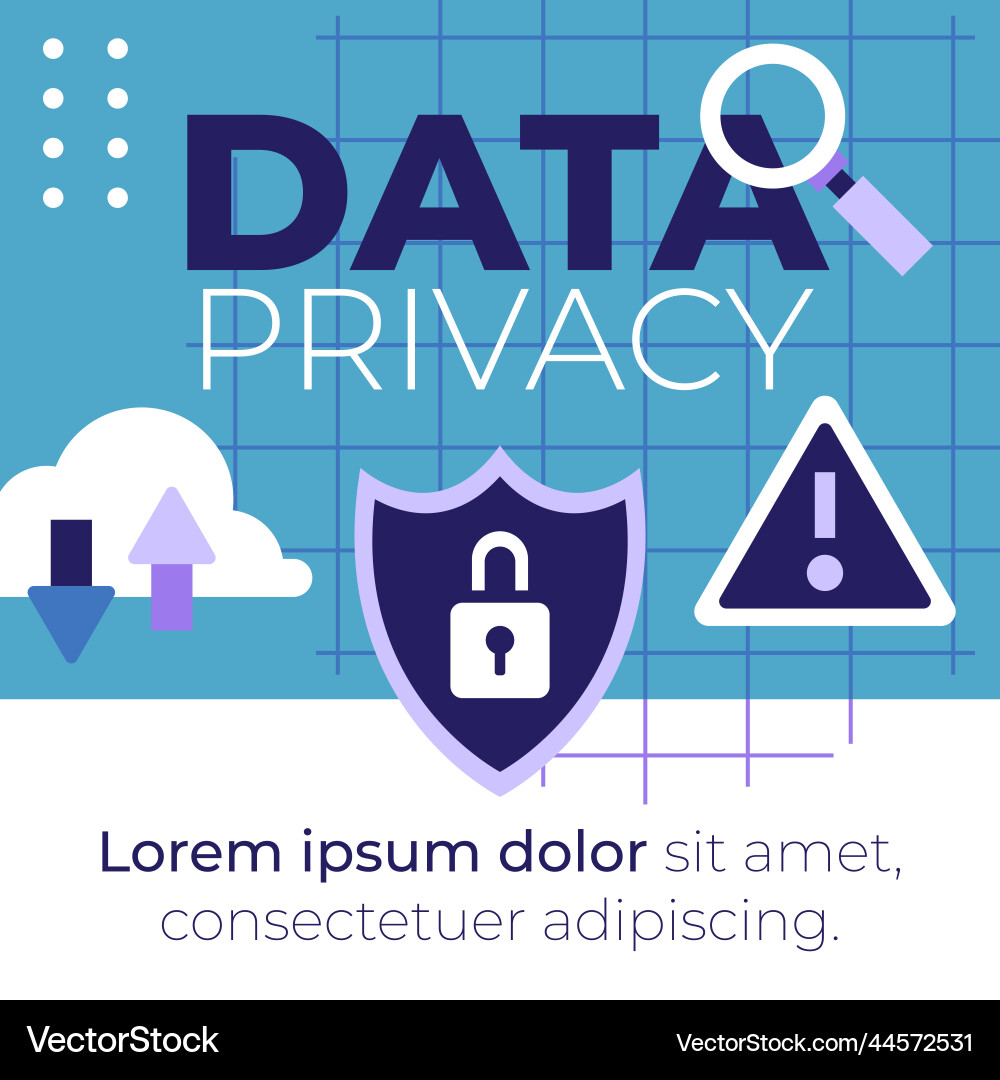 Flat design data privacy posts Flat design data privacy posts Vector Image