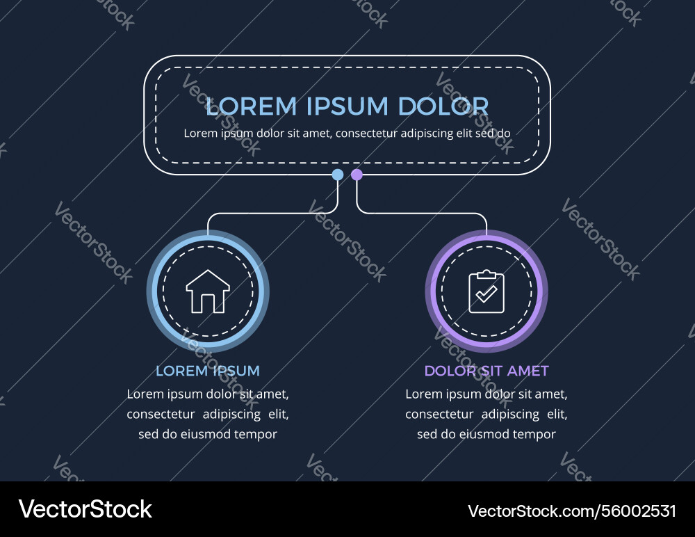 Flowchart with 2 elements Flowchart with 2 elements Vector Image