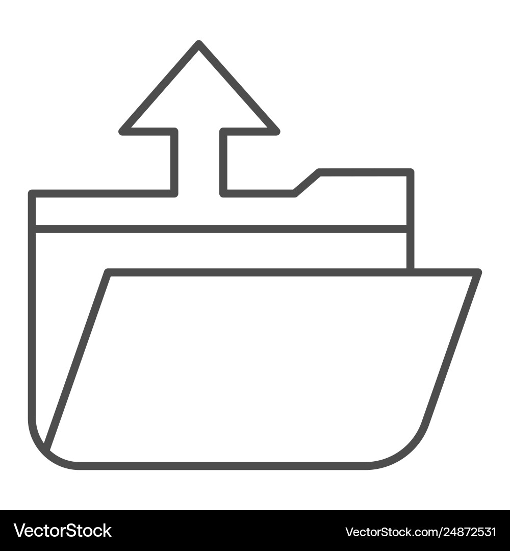 Folder extraction thin line icon open Vector Image