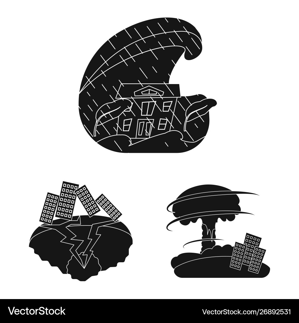 Isolated object calamity and crash logo set Isolated object calamity and crash logo set vector image