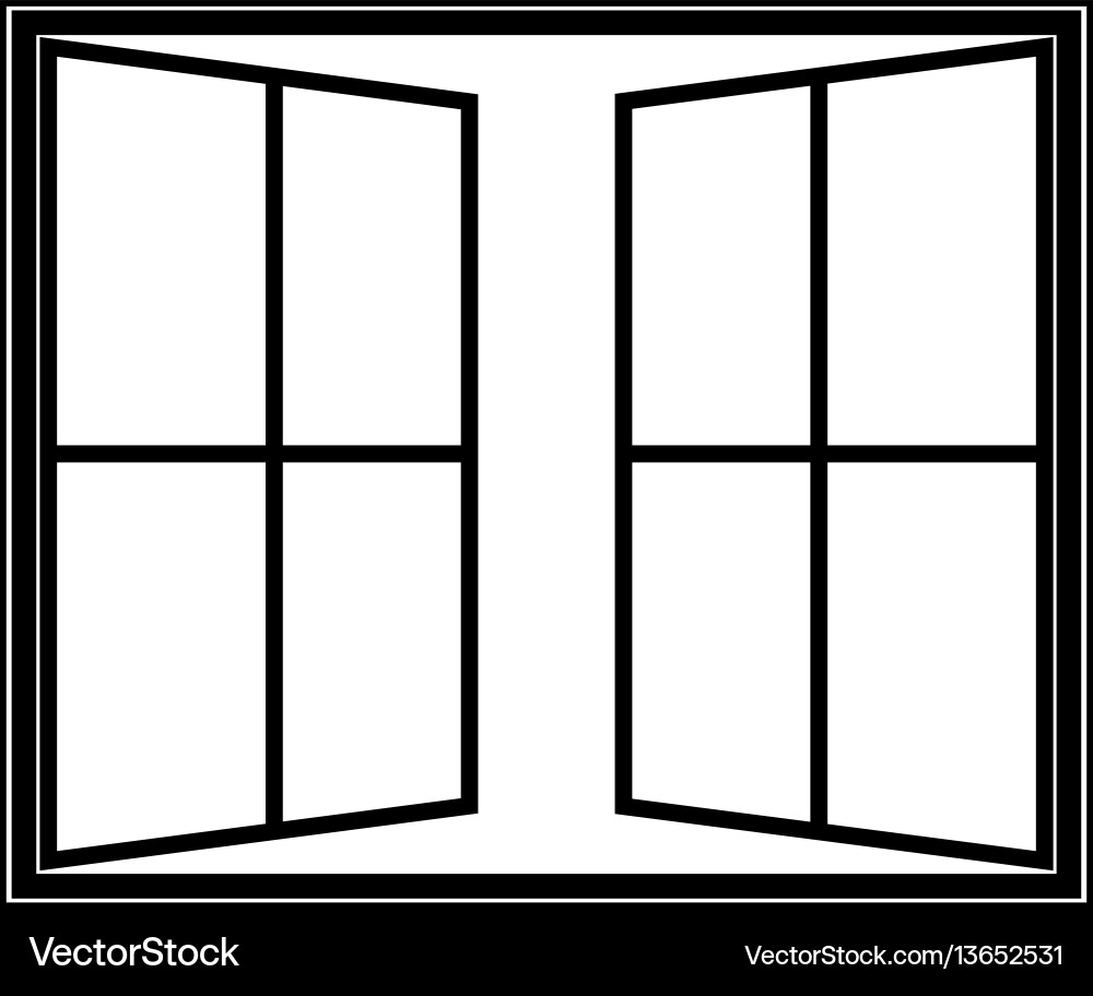 Open Window Icon - Linear Style vector image