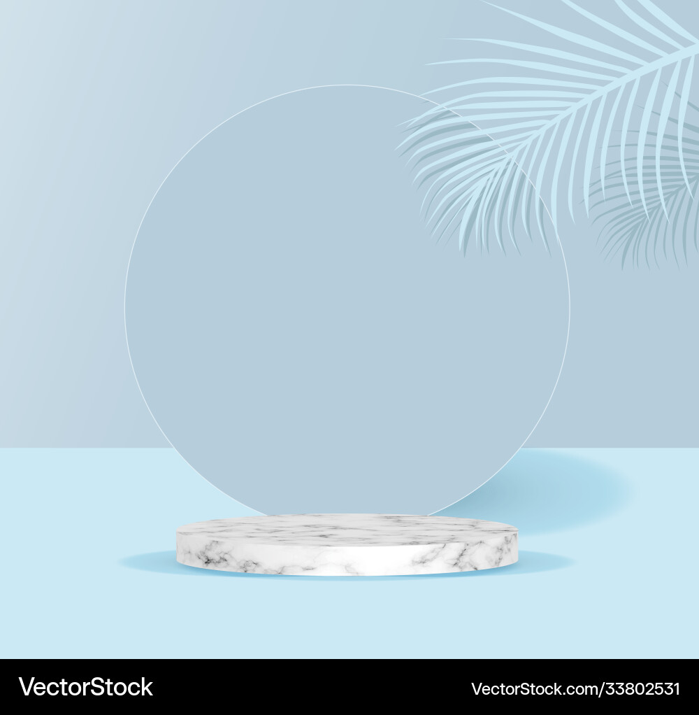Podium backdrop with empty cube box tropical Podium backdrop with empty cube box tropical vector image