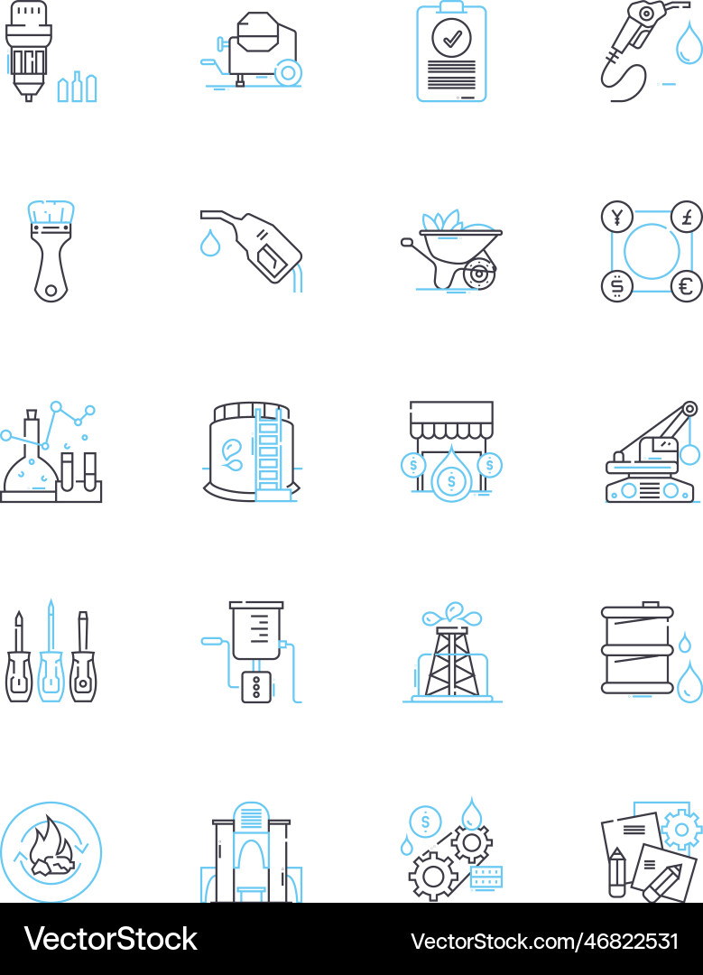 Practical solution linear icons set innovation Practical solution linear icons set innovation vector image