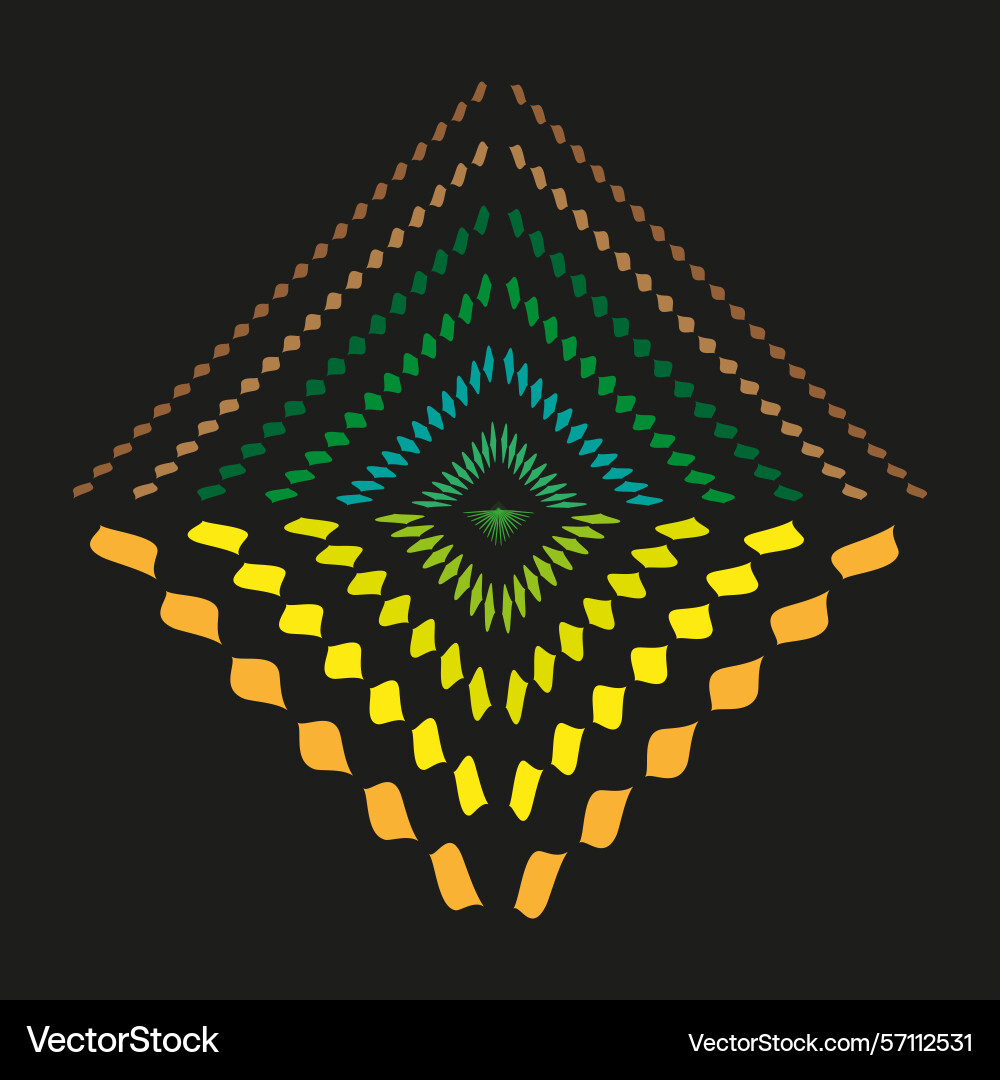 Pyramid dot pattern color geometry form Pyramid dot pattern color geometry form vector image