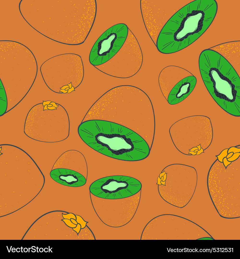 Seamless pattern with kiwi vector image
