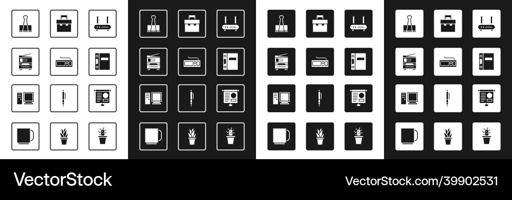 Set router and wi-fi signal keyboard printer Set router and wi-fi signal keyboard printer vector image