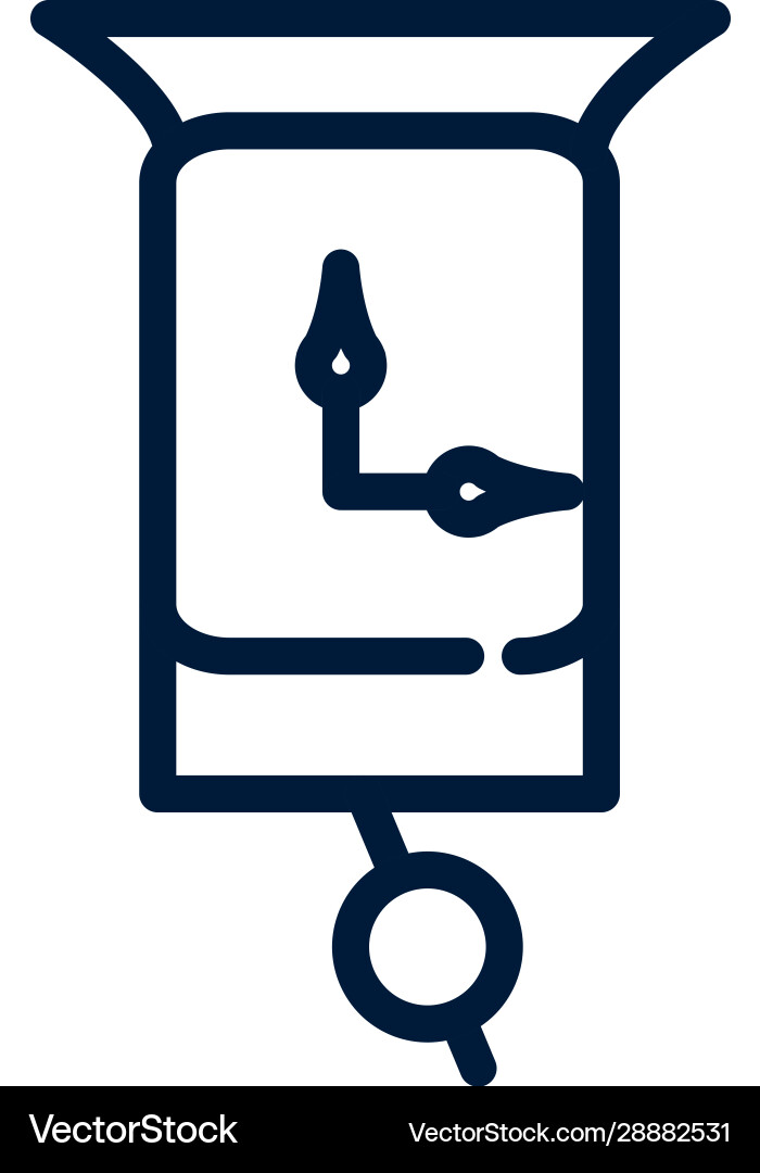 Time clock with pendulum object classic linear vector image