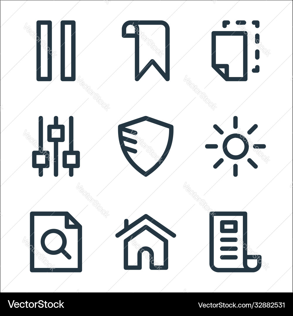 User interface line icons linear set quality Vector Image