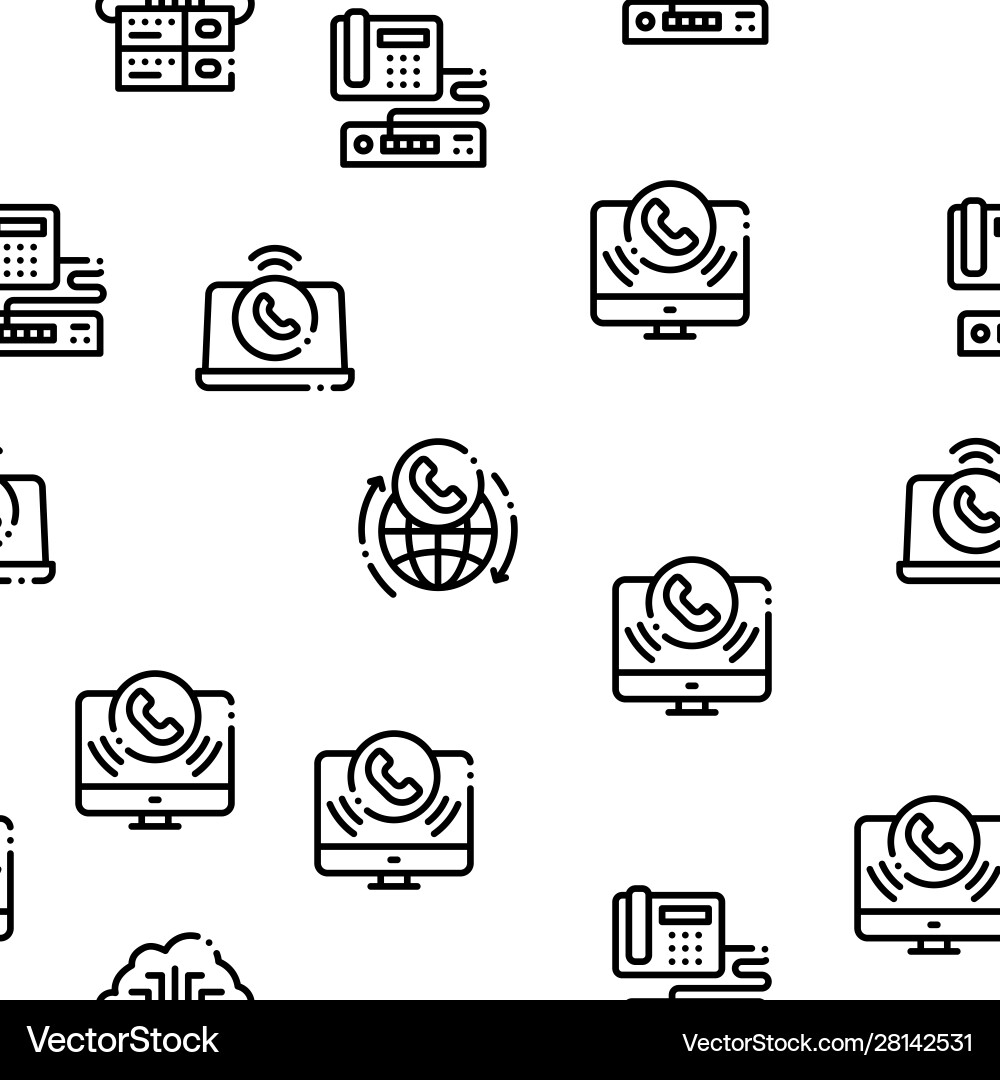 Voip calling system seamless pattern Voip calling system seamless pattern vector image
